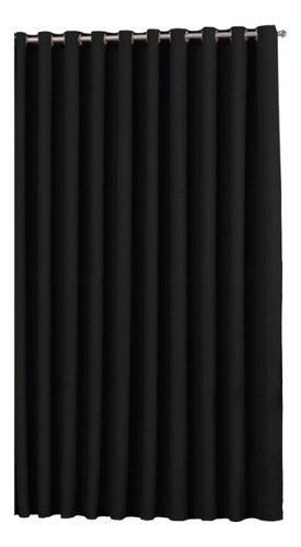 Cortina Blackout Térmica Preto Com Ilhos - 200x140cm