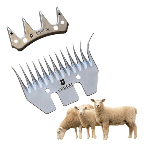 Conjunto De Lâminas Para Tosquiadeira De Ovinos 13 Dentes 4 Pontas Curva - Tosquia + Rápida P/ Shearmaster Walmur Heiniger Profield Nakasaki Lorben Kaqi - Ovelhas Lã - Tosa De Ovinos