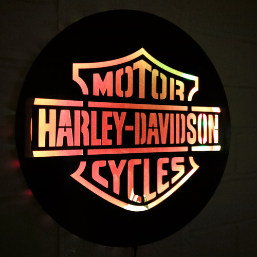 Cuadro Led Decorativo Harley Davidson 40x40cm