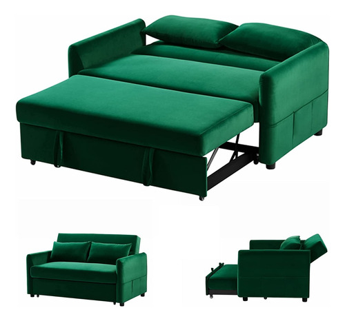 Sofa Cama Convertible 3 En 1 Color Verdef Marca Gynsseh