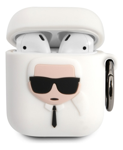Funda Karl Lagerfeld Silicón Para AirPods 1/2 - Blanco Orig
