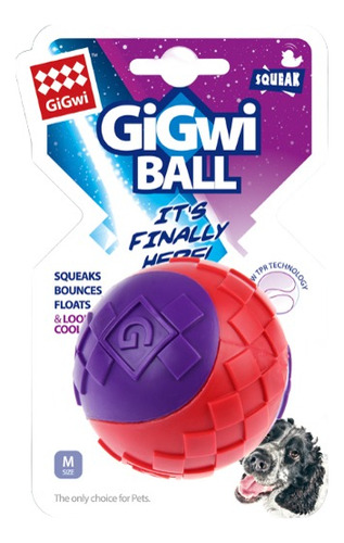 Juguete Pelota Para Perros Gigwi Ball Squeaker Medium 8 Cm