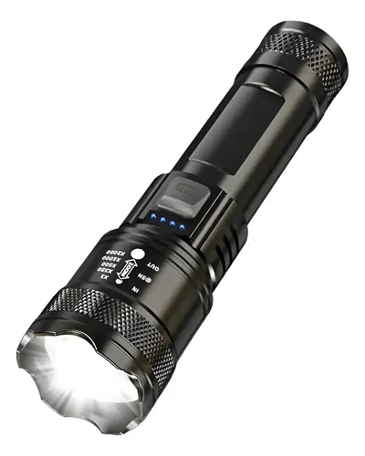 Lanterna Super Potente Tática Recarregável Onex Led P50 Branco Preto