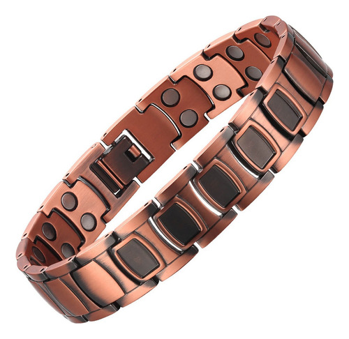 Pulsera De Cobre Para Hombre, 99,9% De Cobre Puro, Ajustable