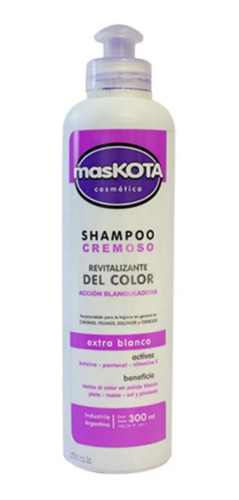 Shampoo Maskota Pelaje Blanco Revitalizante De Color 300ml