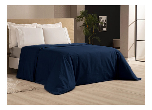 Capa De Edredom King Duvet Zíper 2,50 X 2,70 400 Fios Luxo Cor Azul-petróleo