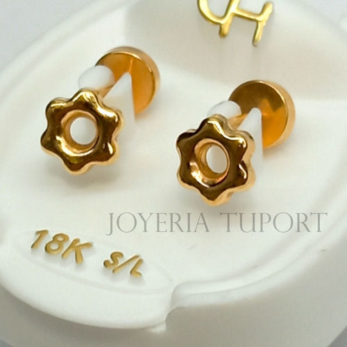 Aro Abridor Flor Con Cuerpo Oro 18k (ab777)