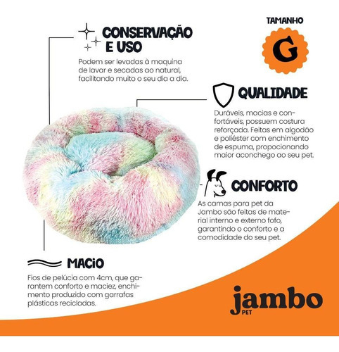 Caminha Pet Nuvem Redonda Alta Grande 70cm X 20cm Colorida