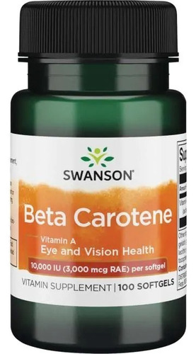 Beta Caroteno 10.000 Iu ( 3.000 Mcg ) 100 Capsulas Blandas