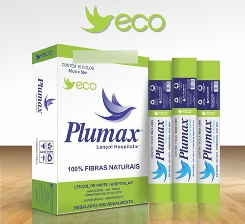 Papel Lençol Eco 50x50 C/ 10 Rolos  - Plumax