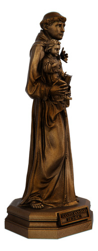 Estátua Santo Antônio De Pádua - Imagem Cor Cor Cobre Antigo