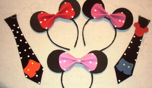   Cintillos Y Hermosas Corbatas De Minnie Y Mickey,  