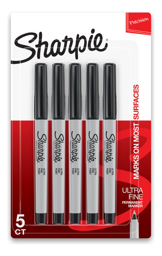 Marcadores Permanentes De Sharpie, Punto Ultra Fino, Negro,