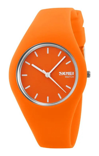 Reloj De Mujer Skmei 9068 Delicado Sumergible Naranja