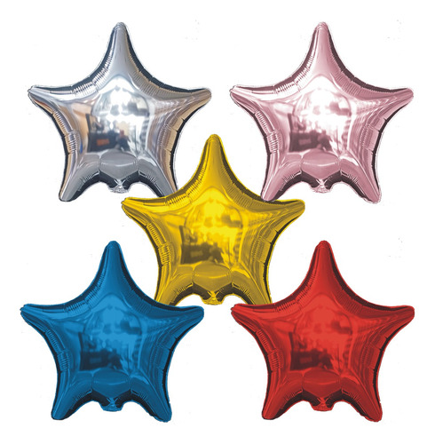 Globos Estrellas Metalizados Flexifoil 75 Cm. (30 ) X 5 U.