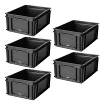 Comprar 5 Contenedores Plásticos Apilables 4317a 40x30x17cm Negros