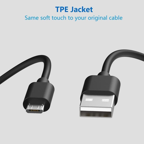 Imagen 3 de 10 de Cable Micro Usb 2 Metros Negro - Kubo