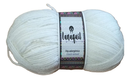 Lana Para Tejer Clasica Ovillo 100gr Hipoalergénica Lanaquil Color Blanco