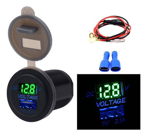 Cargador De Coche Puertos Usb Pantalla De Voltage Voltímetro