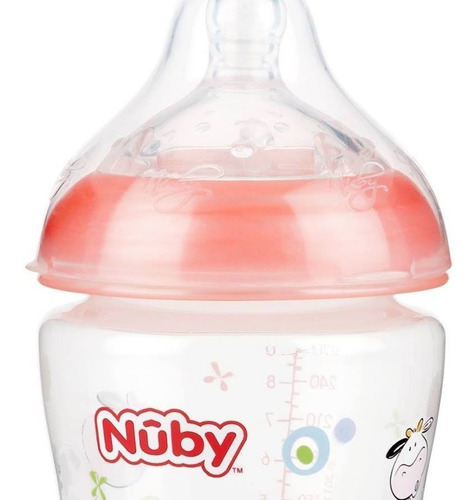 Imagen 4 de 8 de Mamadera Nuby Natural Touch Boca Ancha 360ml Antocolico
