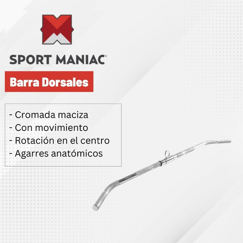 Imagen 2 de 7 de Sol Fitness Barra Dorsales Para Polea Con Movimiento Dorsal