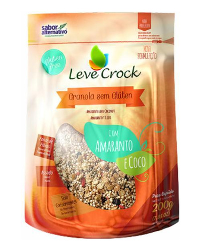 Kit 3x: Granola Amaranto/coco Sem Glúten Leve Crock 200g