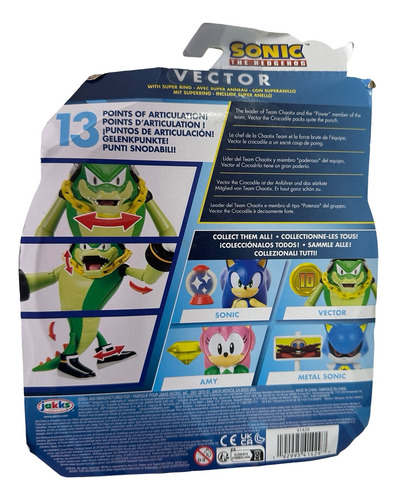 Figura Vector Colección The Sonic Hedgehog 10 Cm 13 Pts Artc