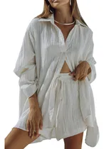 Comprar 2 Piezas Conjuntos Camisa Manga Larga Con Pantalones Cortos