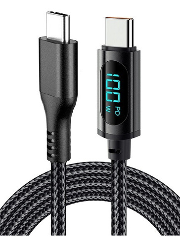 Cable Carga Rapida 100w Tipo C A Tipo C 480 Mbps Visor Digit