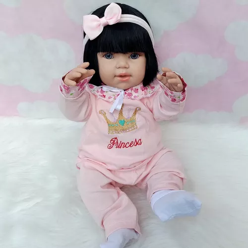 Boneca Bebê Reborn Real Princesa Newborn c Bolsa Maternidade