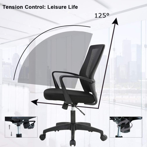 Silla De Escritorio De Malla Para Computadora Con Brazos De
