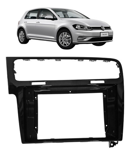 Moldura Painel 2din 10 Pol Golf Mk7 2013 A 2019 Black Piano