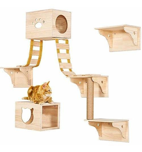 Tinton Life Juego De 9 Escaladores De Madera De Pared Para G