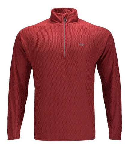 Poleron Hombre Lippi Jacarandá Nano-f 1/4 Zip Rojo I19