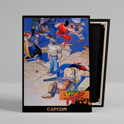 Cuadro Gamer Final Fight Canvas Con Bastidor 60x40 Cm