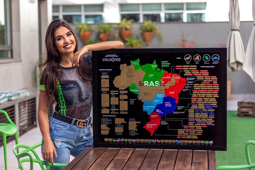 Imagem 3 de 8 de Mapa Do Brasil De Raspar Unlocked Com Moldura