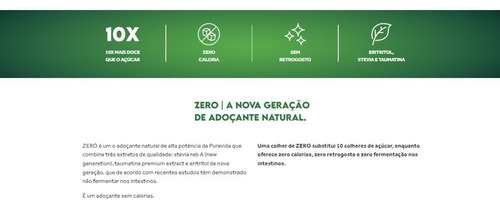 Adoçante Em Pó Zero Eritritol Stevia Taumatina Pura Vida