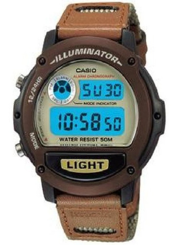 Reloj Casio Modelo W-89 Correa De Lona Cafe