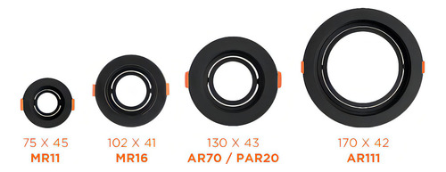 Spot Decor Redondo Black + Decker Embutir Mr16 Conector Gu10 Cor Branco C/ Preto