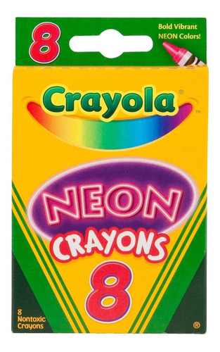 Crayones Crayola Neón T Oficial X8 Colores Fluo Lavables