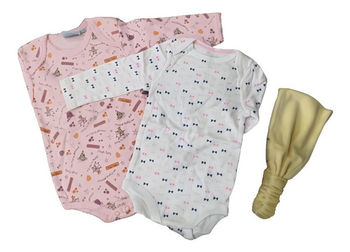 Pack 2 Bodys Manga Larga Estampados Algodón Bebés 6-9 Meses