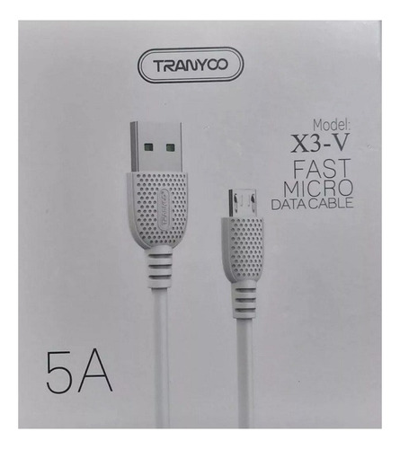 Cable Micro Usb Datos Carga Rápida 5 Amper 1 Metro V8