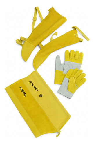 Kit Seguridad Soldador, Par De Polainas, Mangas, Guantes Amarillo