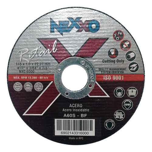 Caja 50 Discos De Corte Nexxo 4.5 X 1 Mm 