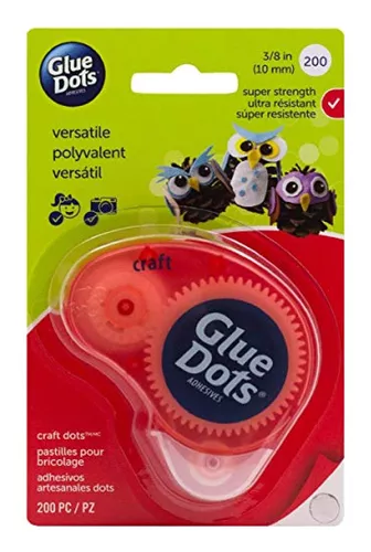 Glue Dots, Craft Dots Dot N' Go Dispenser, Double-Sided, 3/8, .38 Inch,  200 Dots, DIY Craft Glue Tape, Sticky Adhesive Glue Points, Liquid Hot Glue  Alternative…