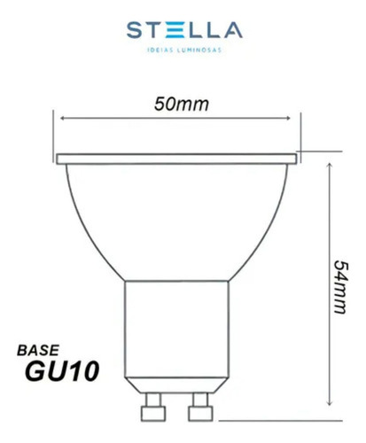 Lâmpada Dicroica Led Mr16 Eco Stella 7w Gu10 3000k Bivolt
