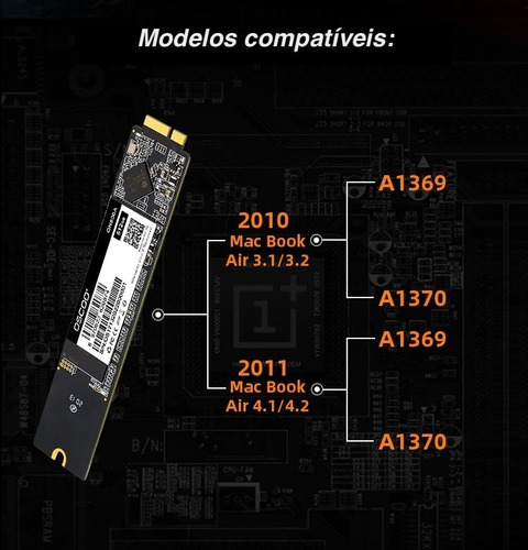 Imagem 2 de 6 de Ssd 256gb Macbook Air 2010 E 2011 - A1369 A1370