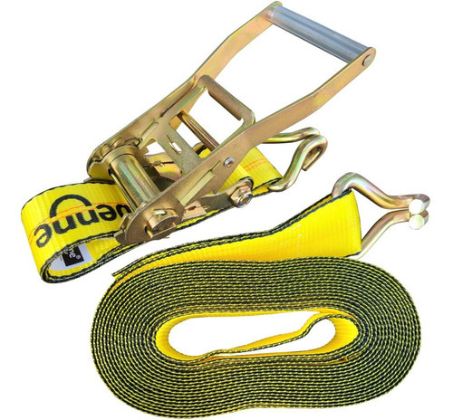 Imagen 6 de 10 de Cinta Amarre Crique Traca Traka 50x9 M Linga Malacate 5 Ton Color Amarillo