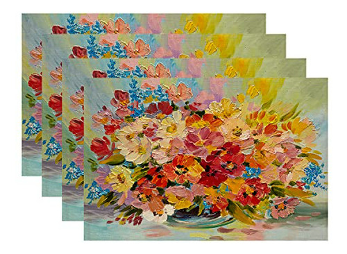 Set De 4 Manteles De Verano Coloridos Y Modernos