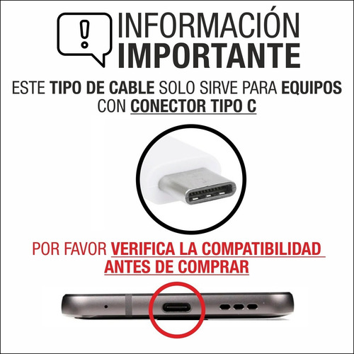 Cable Usb Tipo C Largo 3m S10 S9 S8 A51 Compatible Samsung